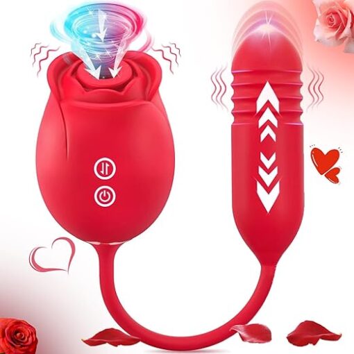 Vibrador Rosa con Estimulación y Succionador