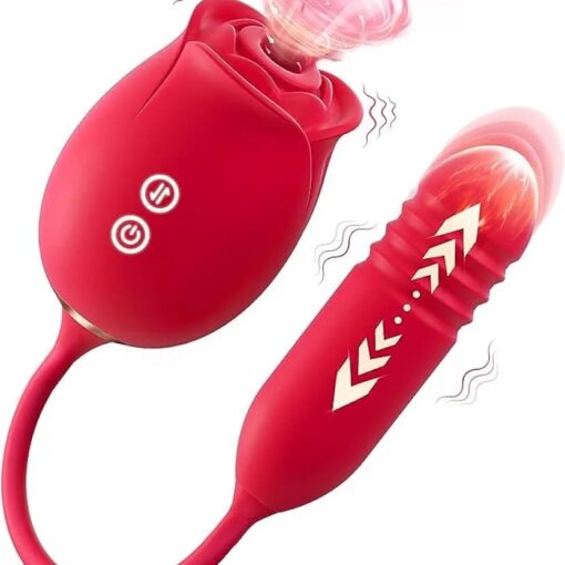 Vibrador Rosa con Estimulación y Succionador