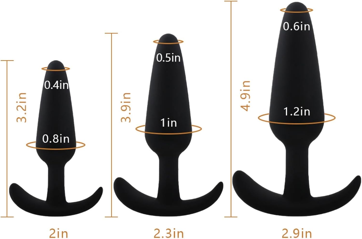 Juego de kit de 3 tapones anales de silicona de entrenamiento unisex - Imagen 3